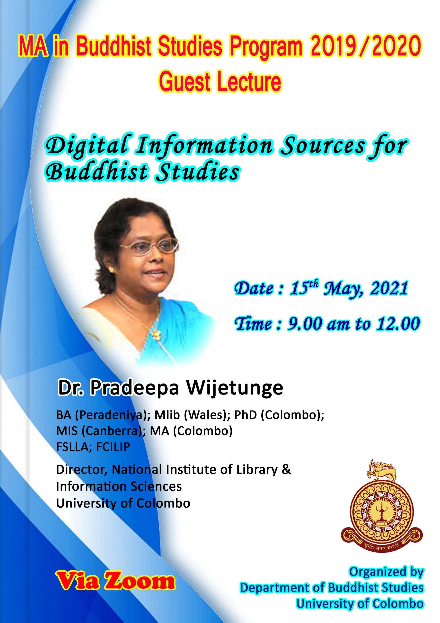 Guest Lecture on ‘Digital Information Sources for Buddhist Studies’