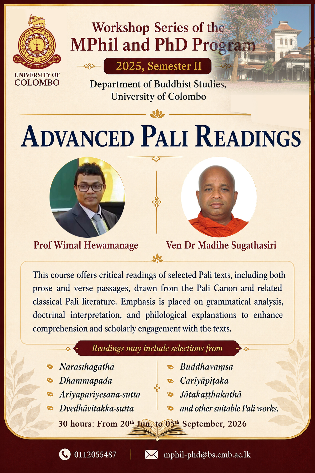 Workshop Series for MPhil and PhD Programs 2025
