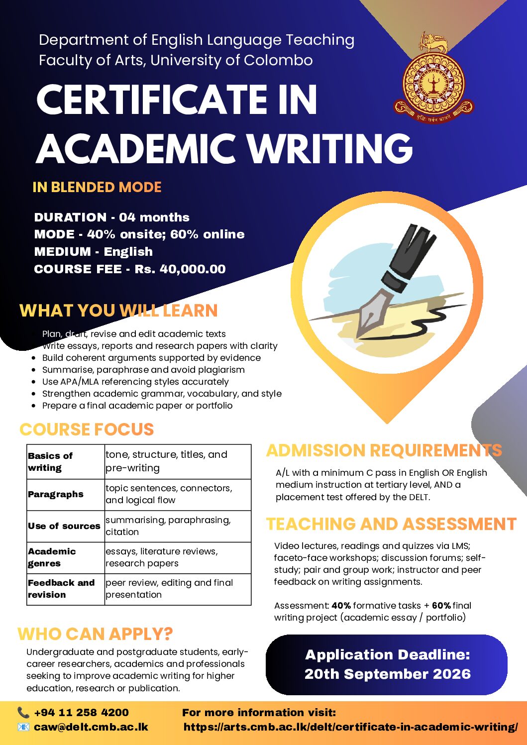 Certificate in Academic Writing