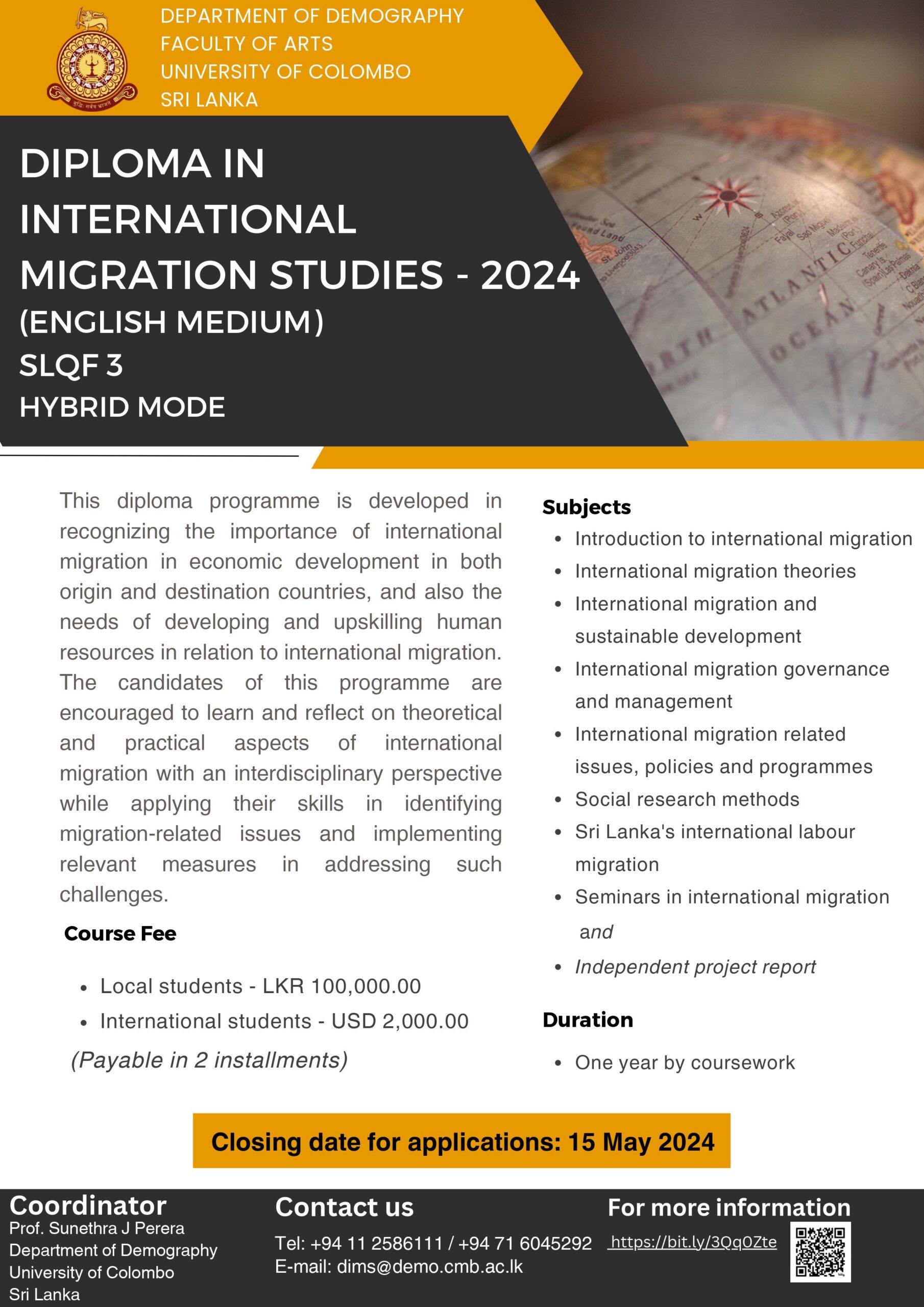 Study Programmes | Diploma in International Migration Studies (Dip. in IMS) – 2024