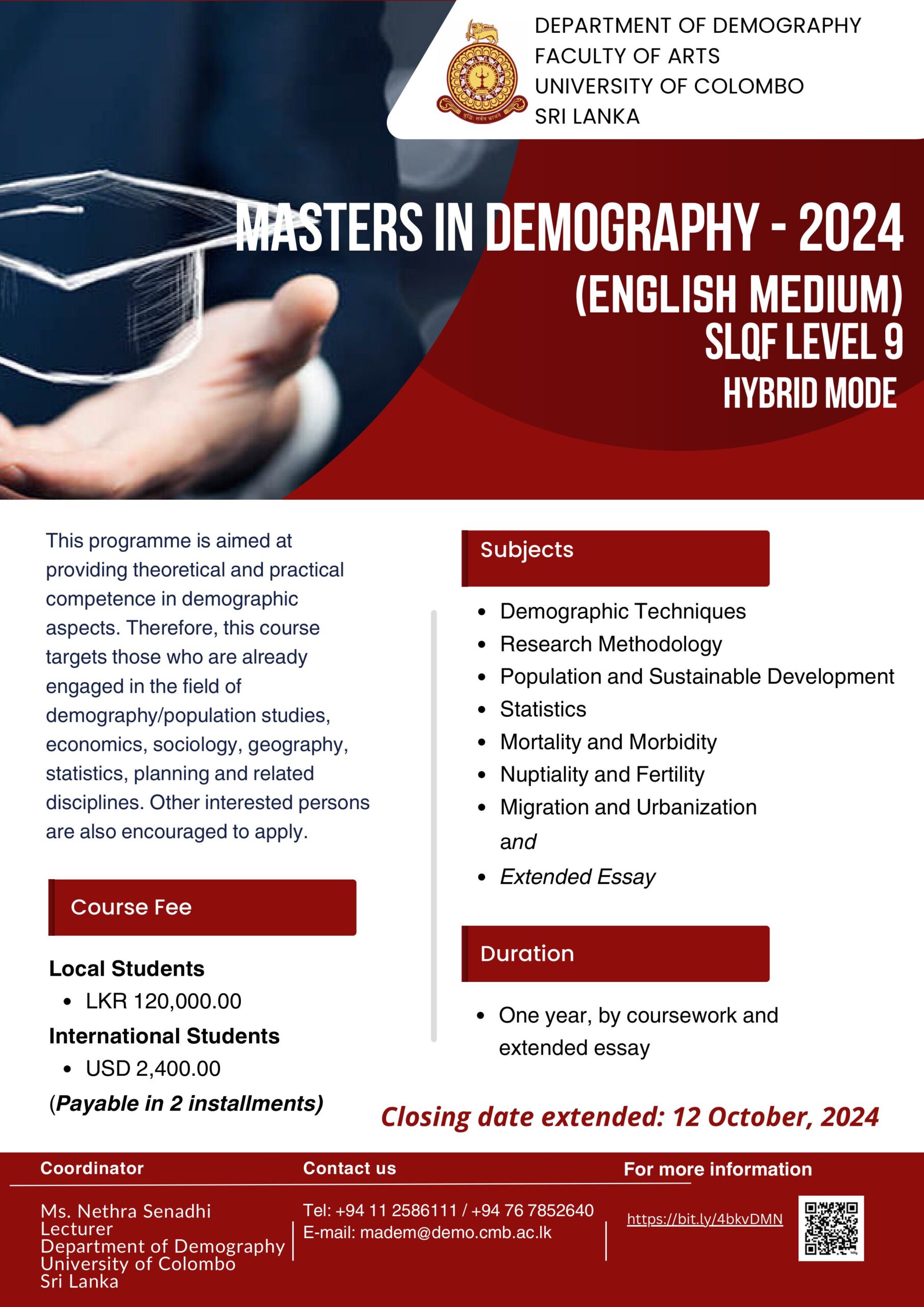 Study Programmes | Masters in Demography (MADEM) – 2024