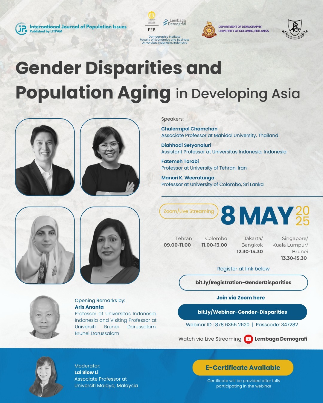 Webinar on Gender disparities and population aging in developing Asia Webinar on Gender disparities and population aging in developing Asia