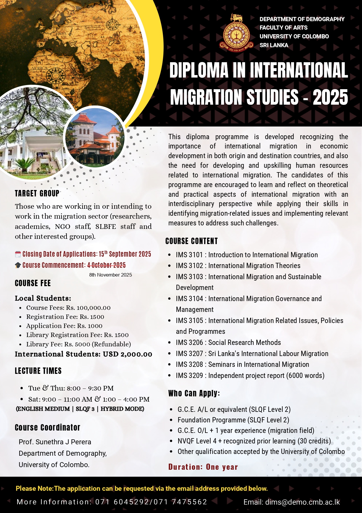 Study Programmes | Diploma in International Migration Studies (Dip. in IMS) – 2025