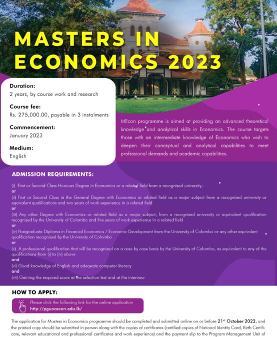 Masters in Economics 2023