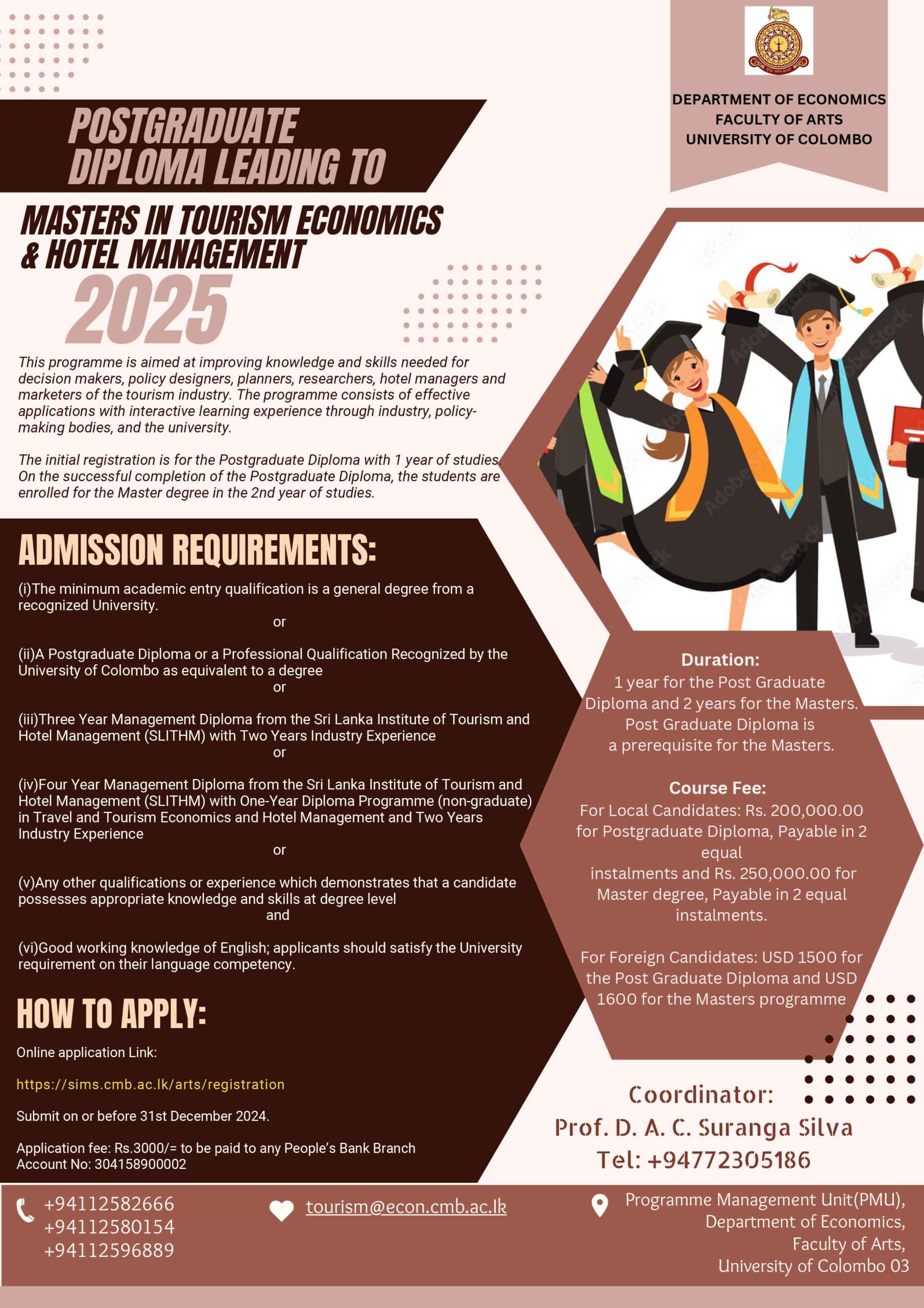 Master in Tourism Economics & Hotel Management Program 2025