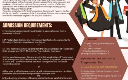 Postgraduate Diploma Leading to Masters in Tourism Economics & Hotel Management –