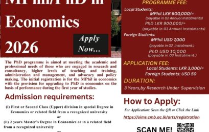 MPhil / PhD in Economics – 2026