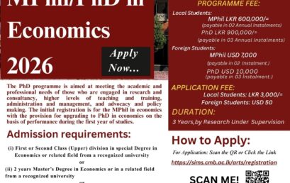 MPhil / PhD in Economics – 2026