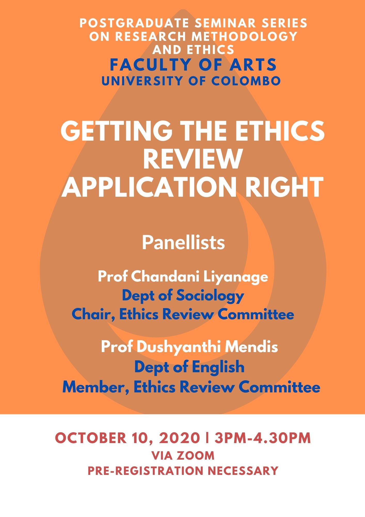 Getting the Ethics Review Application Right – Postgraduate Seminar 1- 10th Oct.