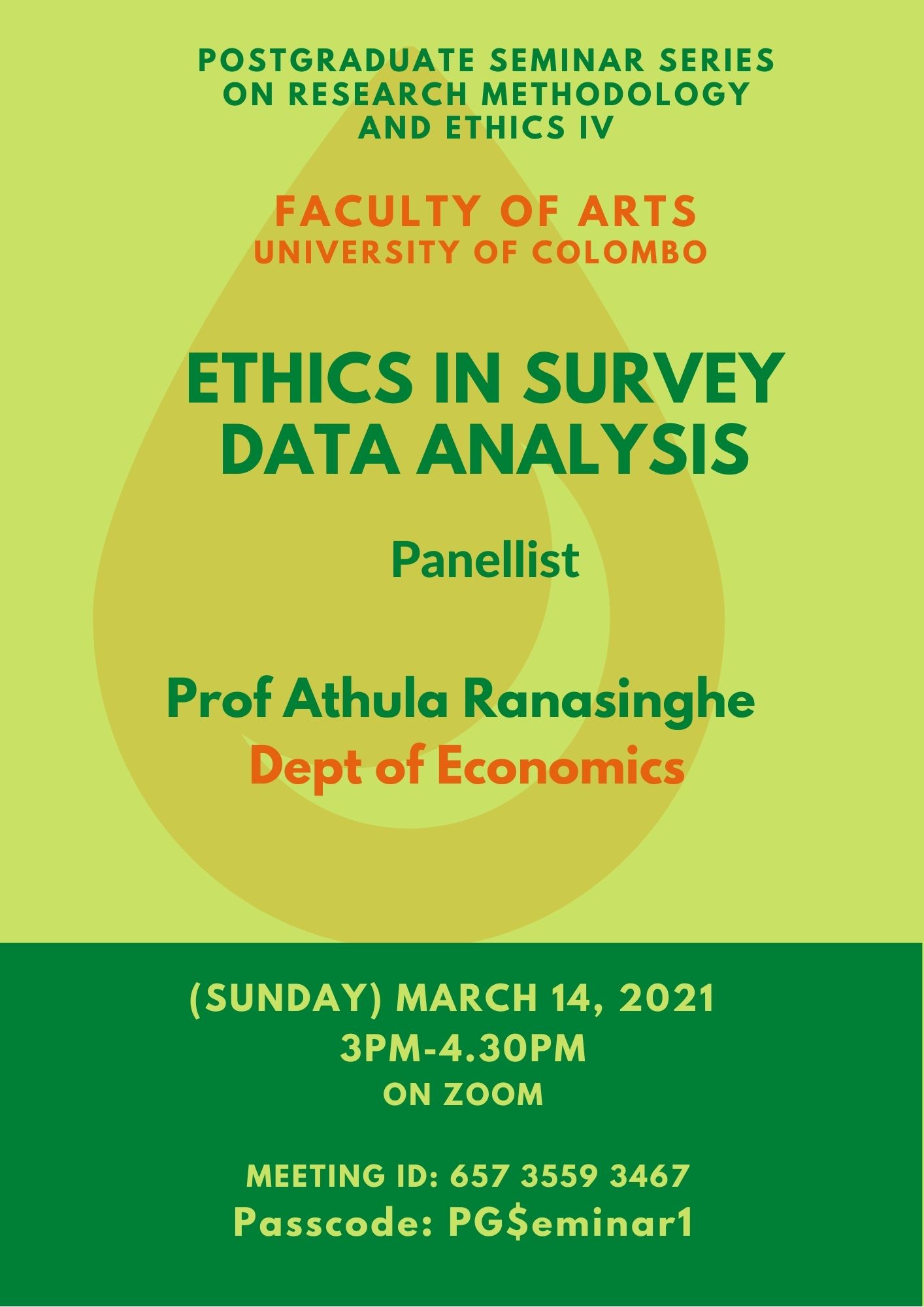 Research Ethics in Surveys – Postgraduate Seminar 4 – 14th March