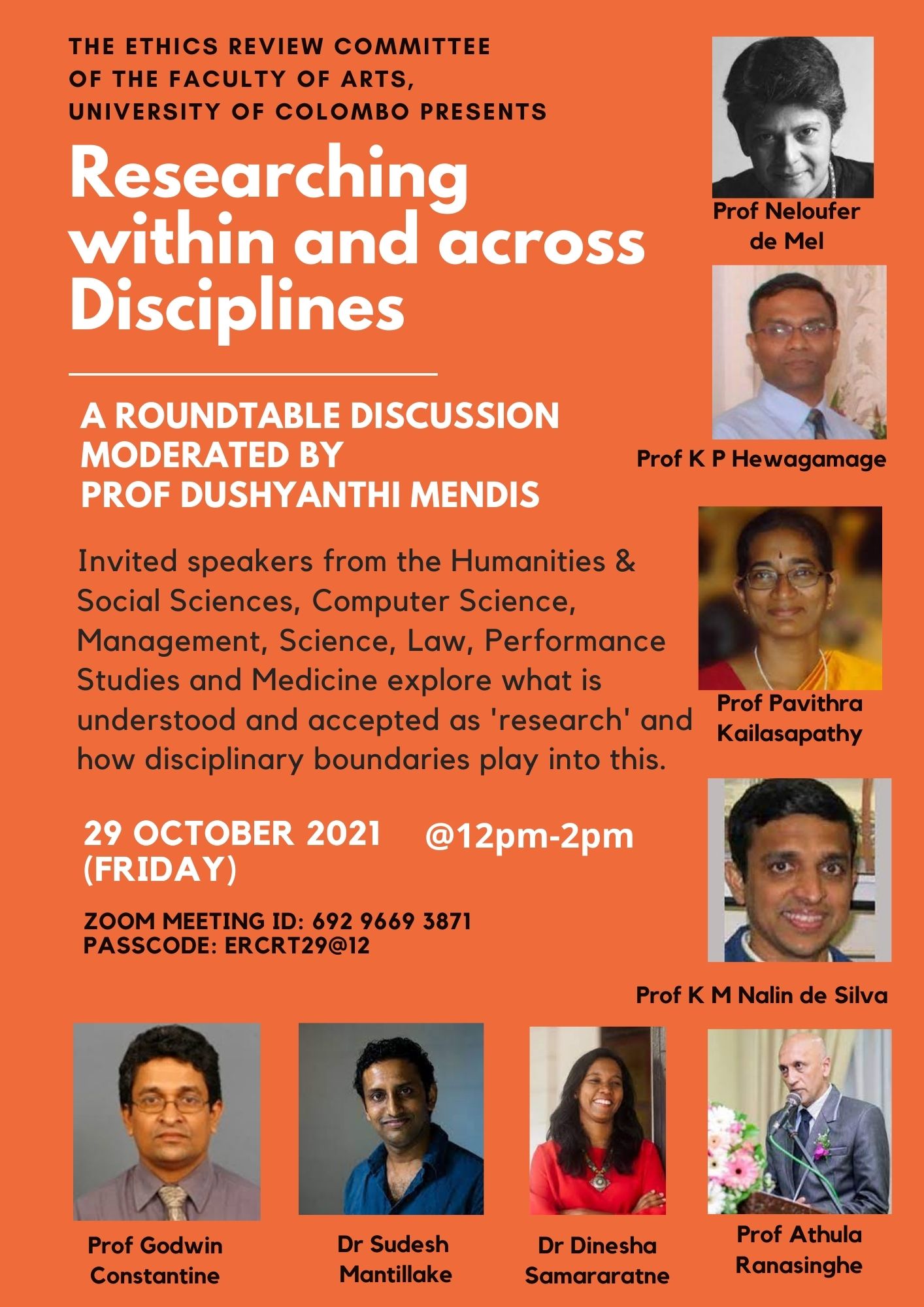 Roundtable on ‘Researching within & across Disciplines’ – 29th Oct.