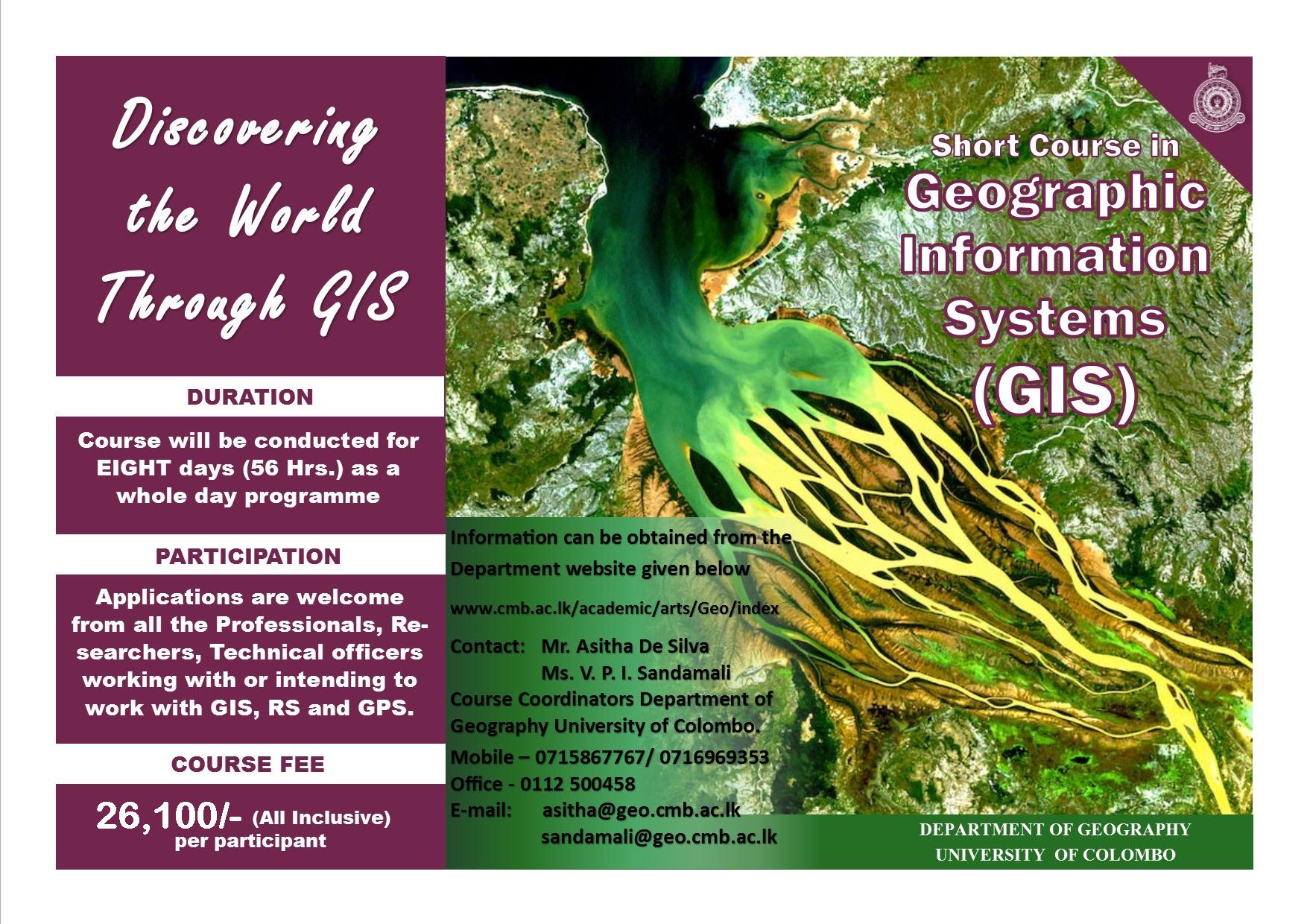 Certificate Course in Geographical Information Systems (GIS) 2020