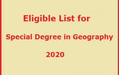 Eligible List for Special Degree in Geography – 2020