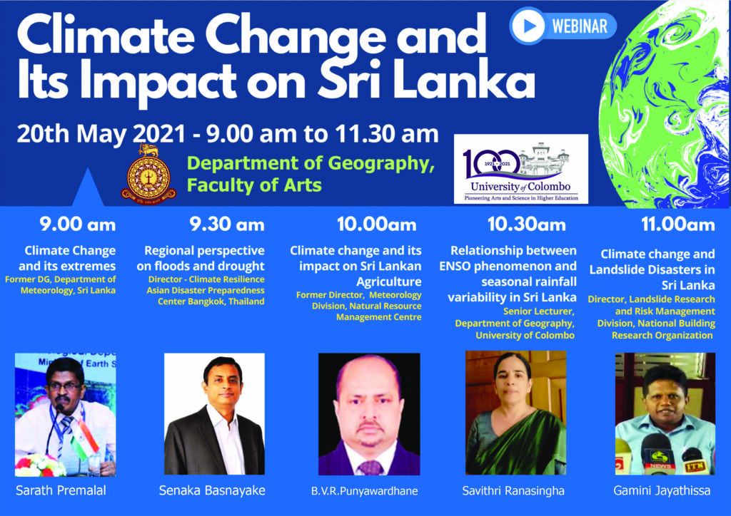 Webinar on Climate Change and its impact on Sri Lanka 20th May