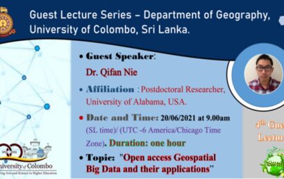 Guest Lecture on ‘Open Access Geospatial Big Data and their Applications’ – 20th June