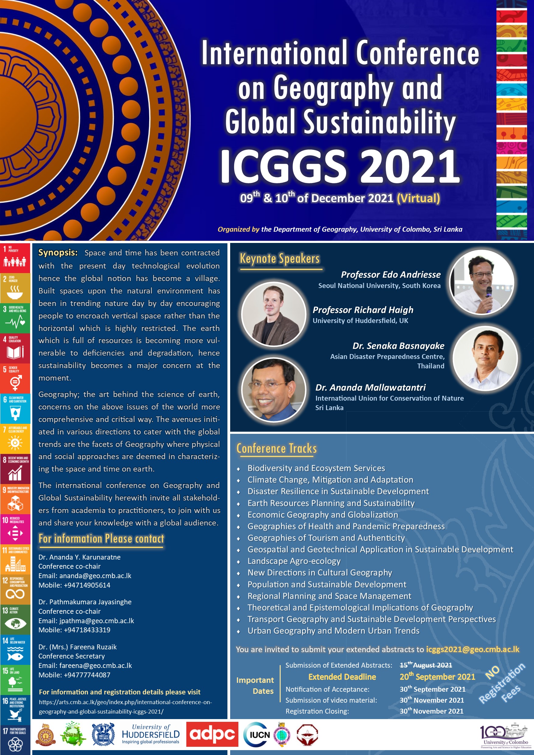 International Conference on “Geography and Global Sustainability” (ICGGS 2021) 9th – 10th Dec.