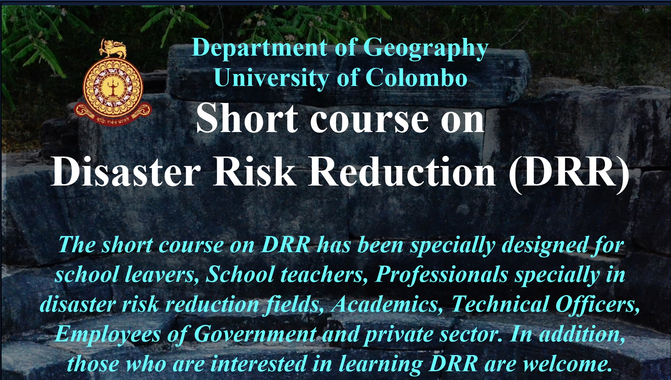 Short Course on Disaster Risk Reduction (DRR) – 2023