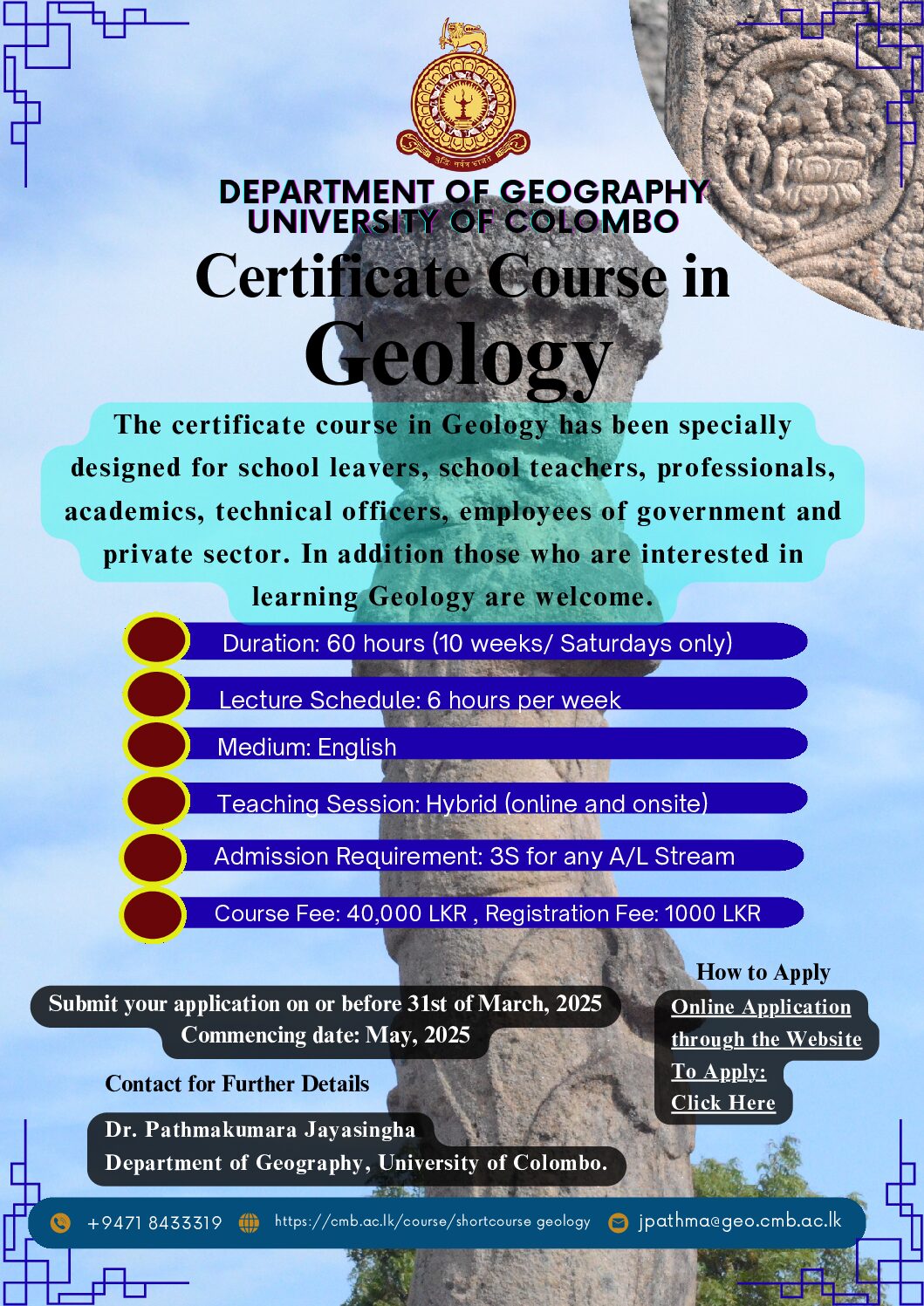 Geology short course- 3 batch