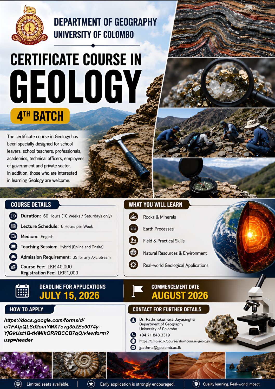 Geology short course 4 batch – Department of Geography