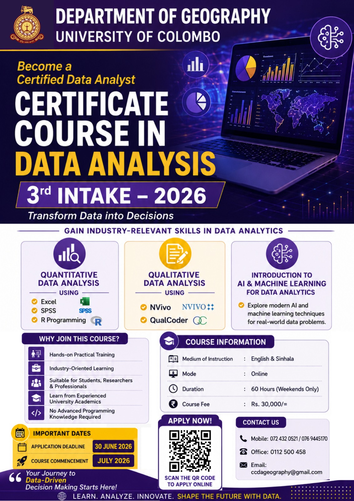 CERTIFICATE COURSE IN DATA ANALYSIS