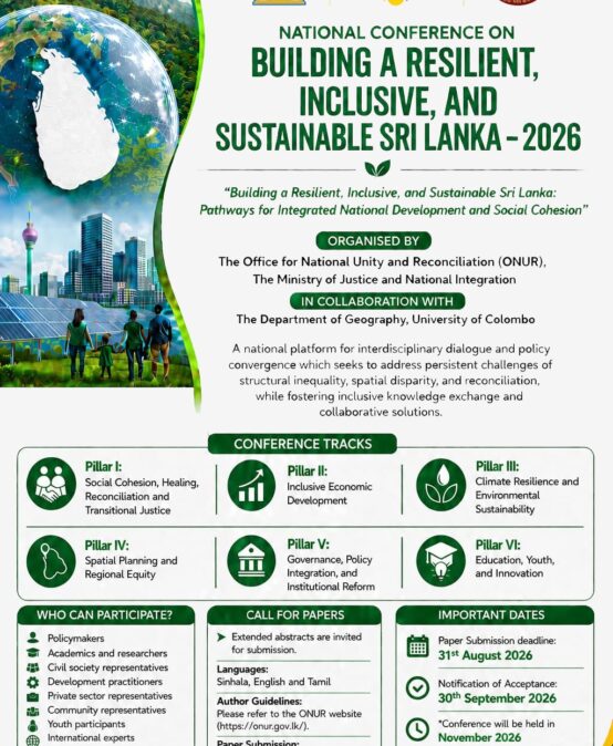 NATIONAL CONFERENCE ON  BUILDING A RESILIENT, INCLUSIVE, AND SUSTAINABLE SRI LANKA – 2026