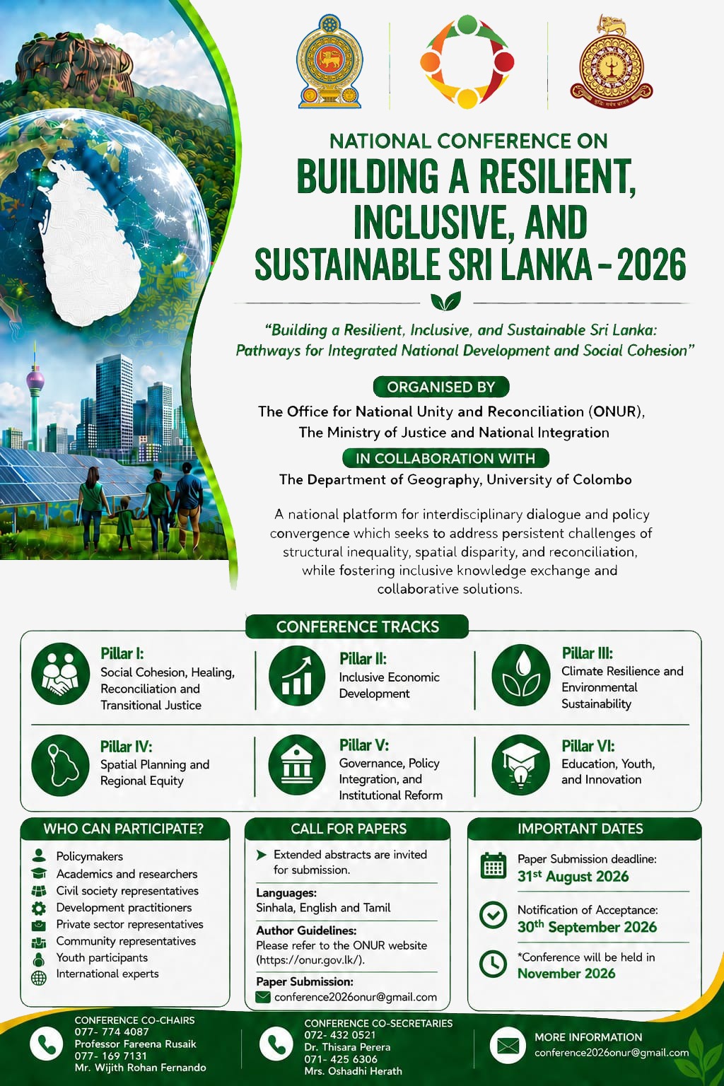 NATIONAL CONFERENCE ON  BUILDING A RESILIENT, INCLUSIVE, AND SUSTAINABLE SRI LANKA – 2026