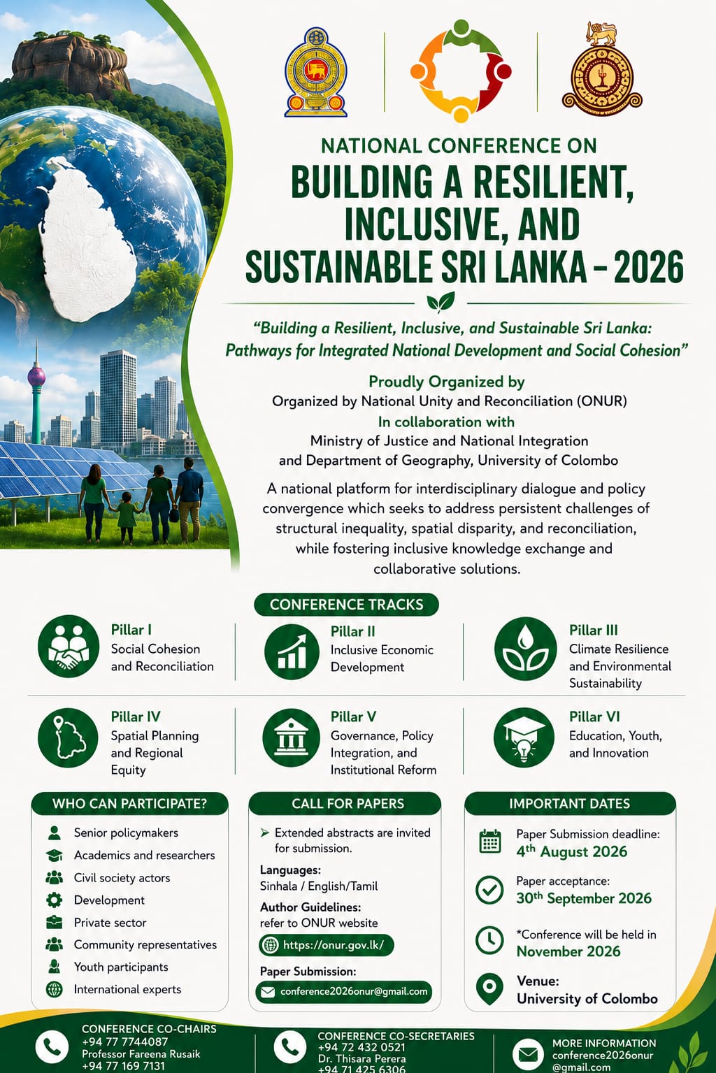 NATIONAL CONFERENCE ON  BUILDING A RESILIENT, INCLUSIVE, AND SUSTAINABLE SRI LANKA – 2026