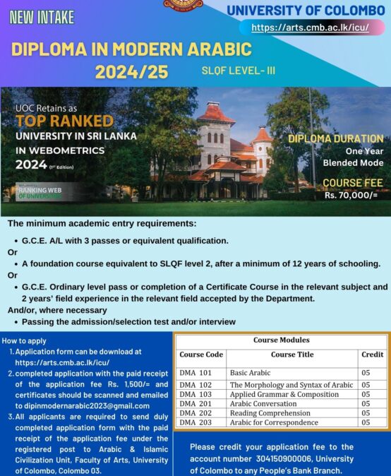 Diploma in Modern Arabic – 2024/2025