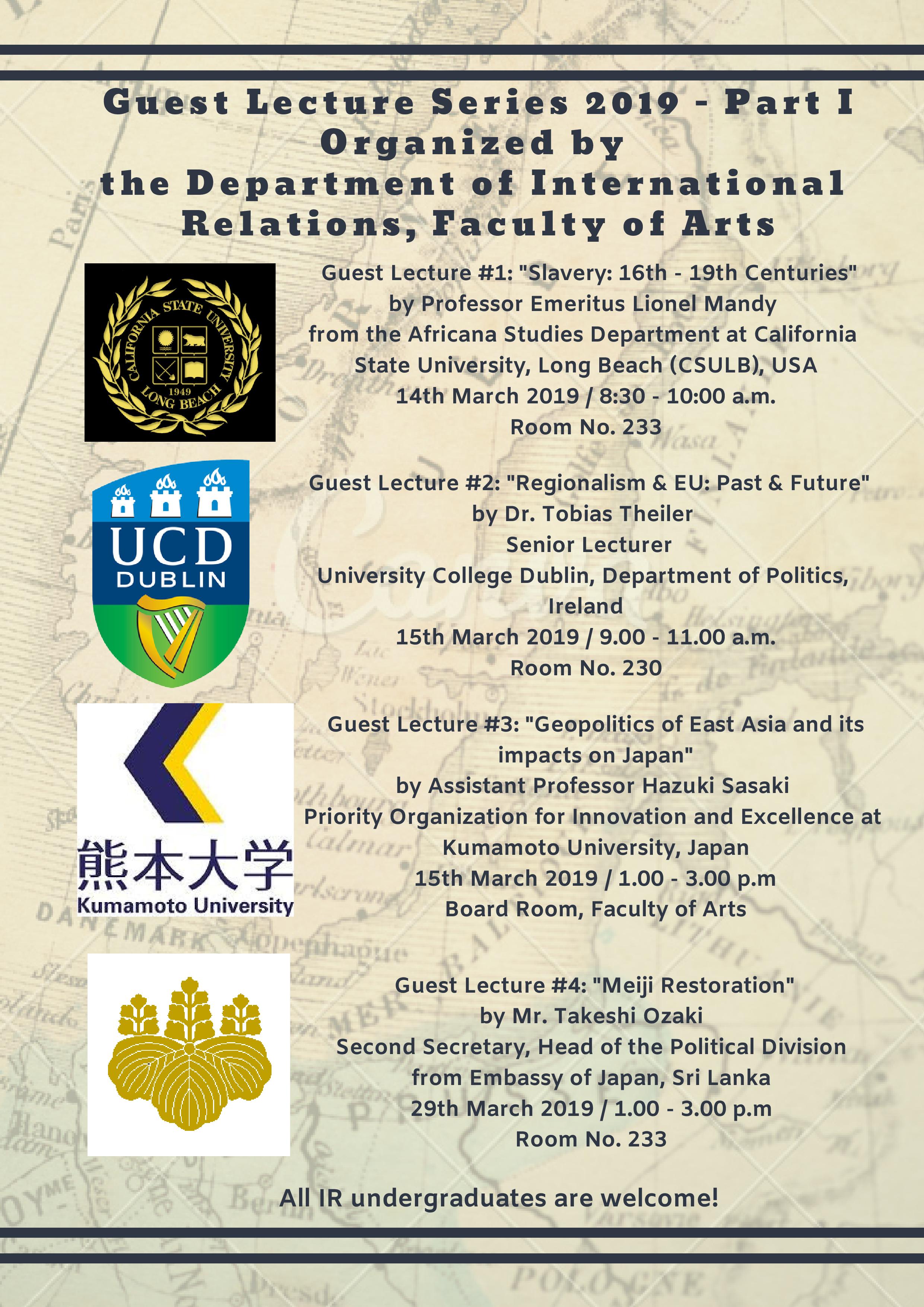 Guest Lecture Series 2019