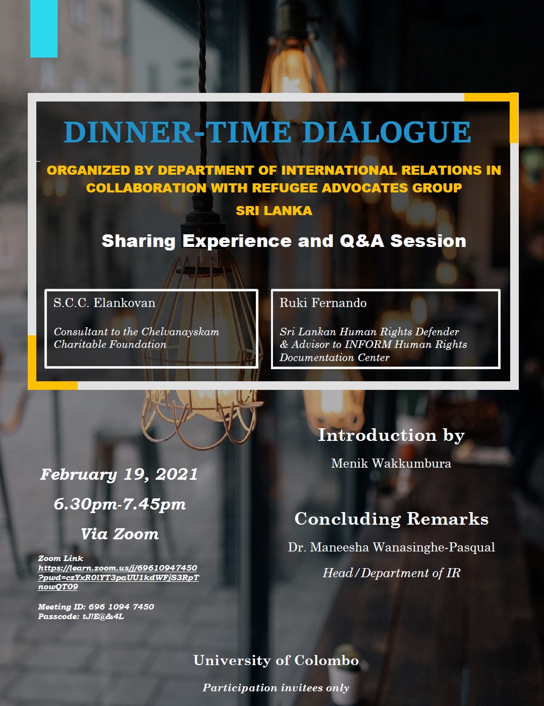 Dinner-Time Dialogue – 19th Feb.