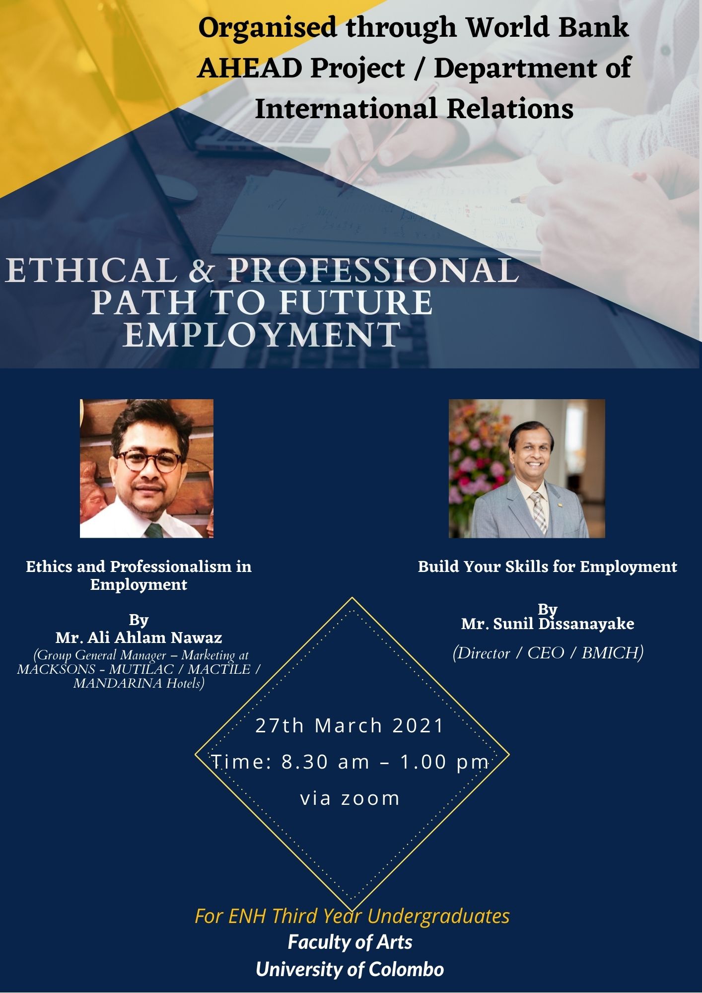 Workshop on Ethical and Professional Path to Employment  – 27th March