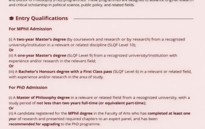 MPhil/PhD Programme – Department of Political Science and Public Policy