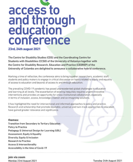 Access to and through Education Conference – 23rd and 24th Aug.