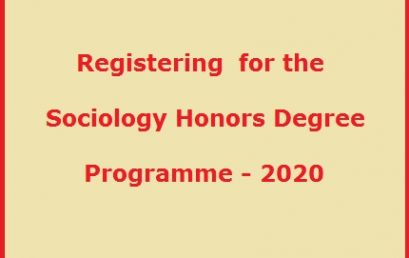 Registering for the Sociology Honors Degree Programme – 2020