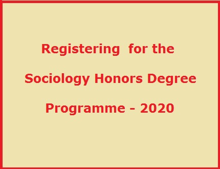 Registering for the Sociology Honors Degree Programme – 2020