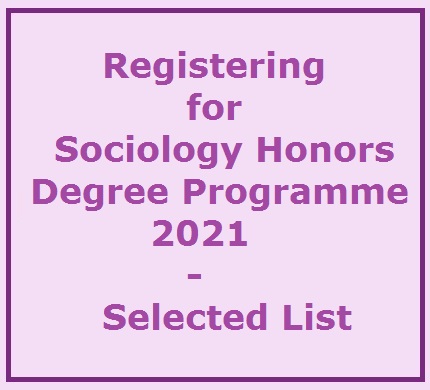 Registering for Sociology Honors Degree Programme 2020/2021 – Selected List