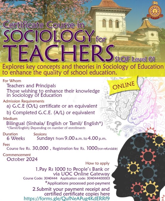 Certificate Course of Sociology for Teachers-2024 (Deadline extended-30-10-2024)