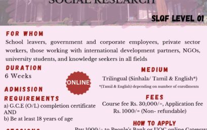 CERTIFICATE COURSE IN APPLIED SOCIAL RESEARCH