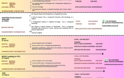 Postgraduate Programmes – 2025/2026 and 2026/2027 Intake
