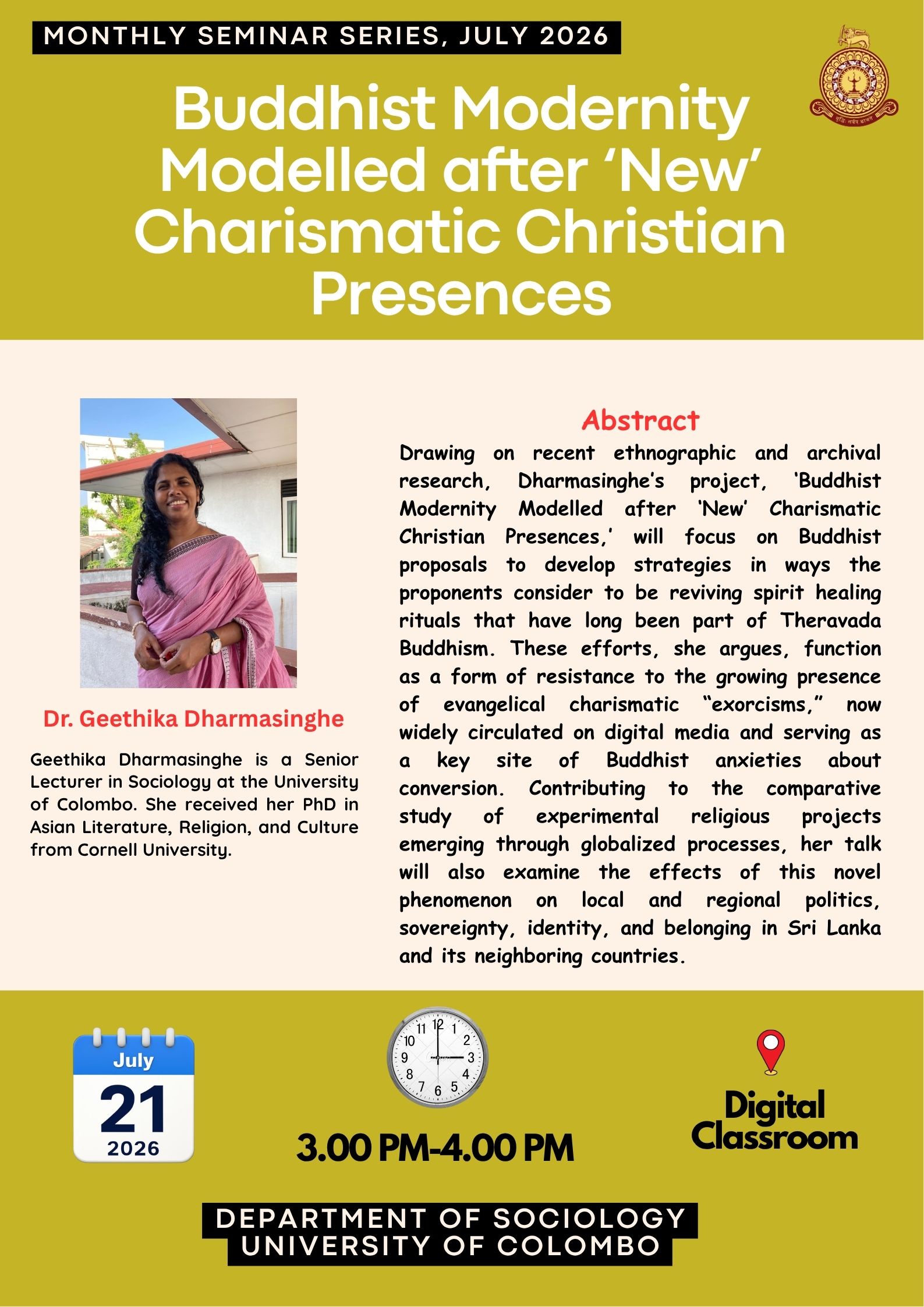 Monthly Seminar Series-July Session