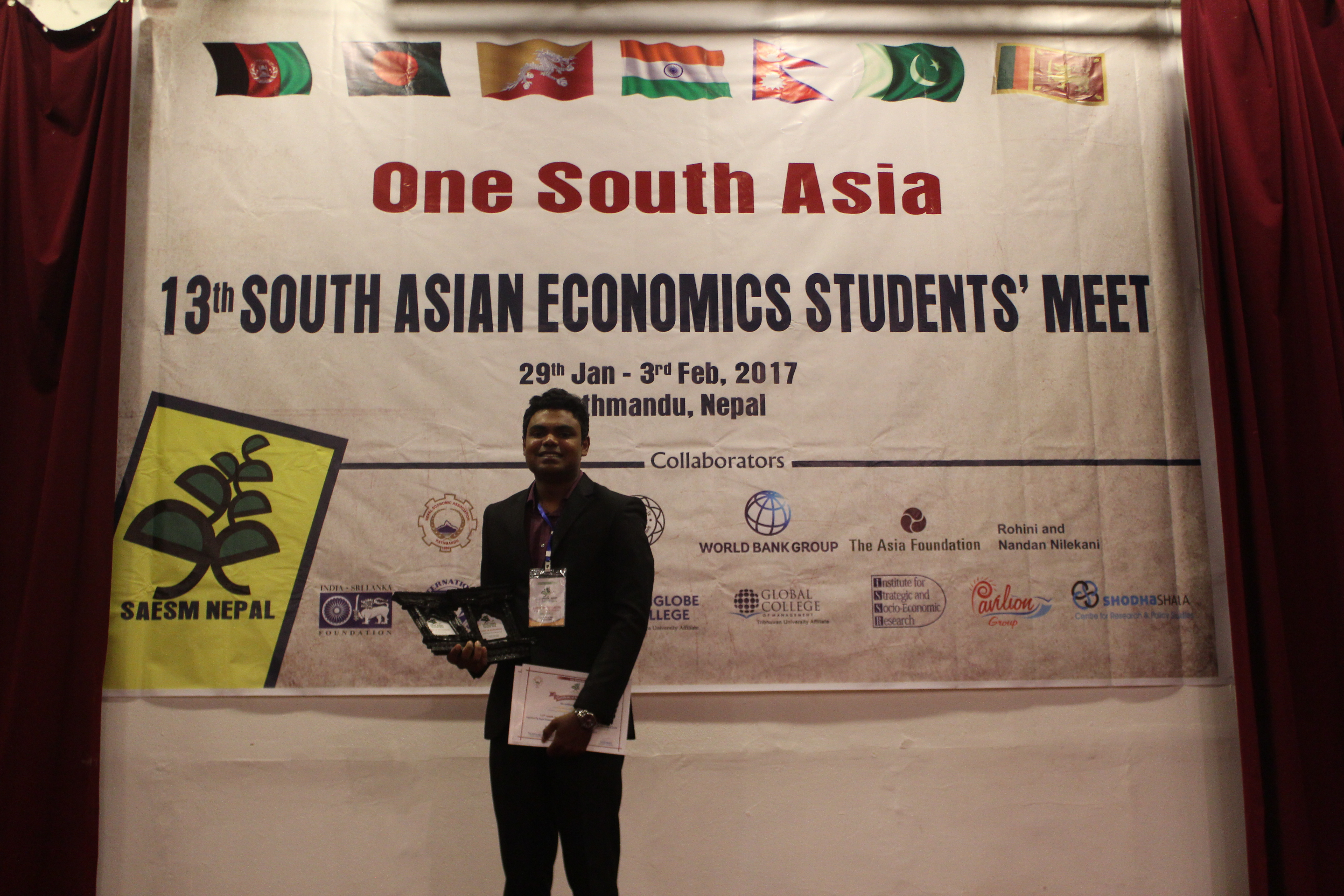 Economics Undergraduate wins the Best Research Paper Award at SAESM – Nepal