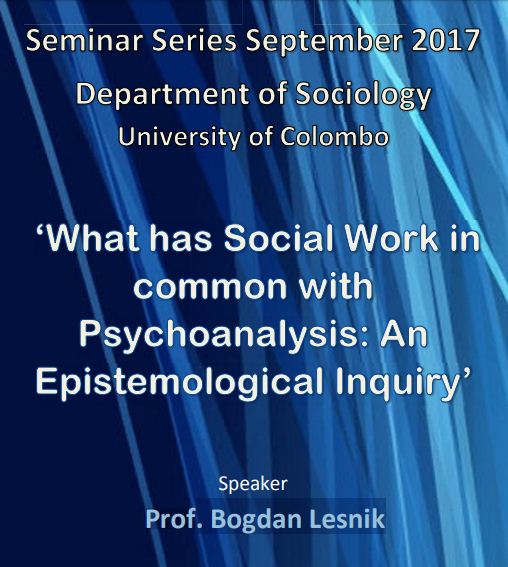 Seminar on “What has Social Work in common with Psychoanalysis: An Epistemological Inquiry” – 14th Sept.