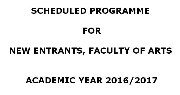 Commencement of Academic Year for New Entrants – 2018