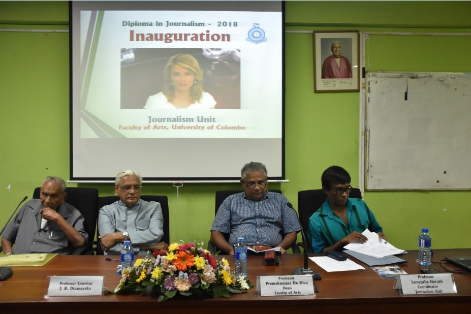 Inauguration Ceremony – Diploma in Journalism – 29th Sept.