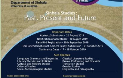 9th Annual Sinhala Studies Symposium 2019 – 17th & 18th Oct.