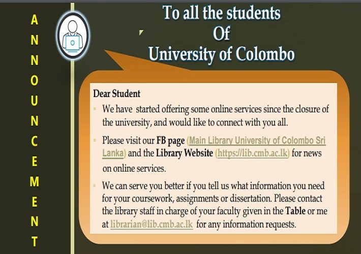 Message to all students from the Library