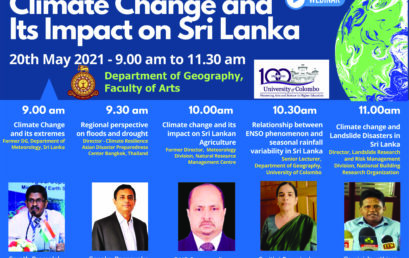 Webinar on Climate Change and its impact on Sri Lanka – 20th May