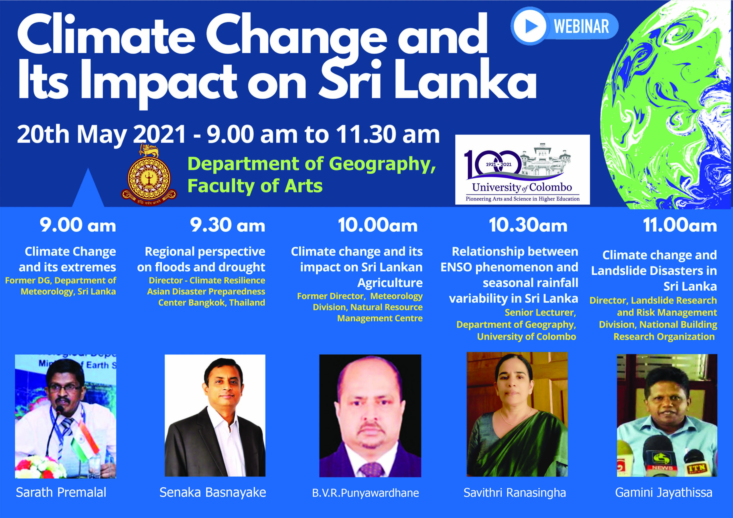 Webinar on Climate Change and its impact on Sri Lanka – 20th May