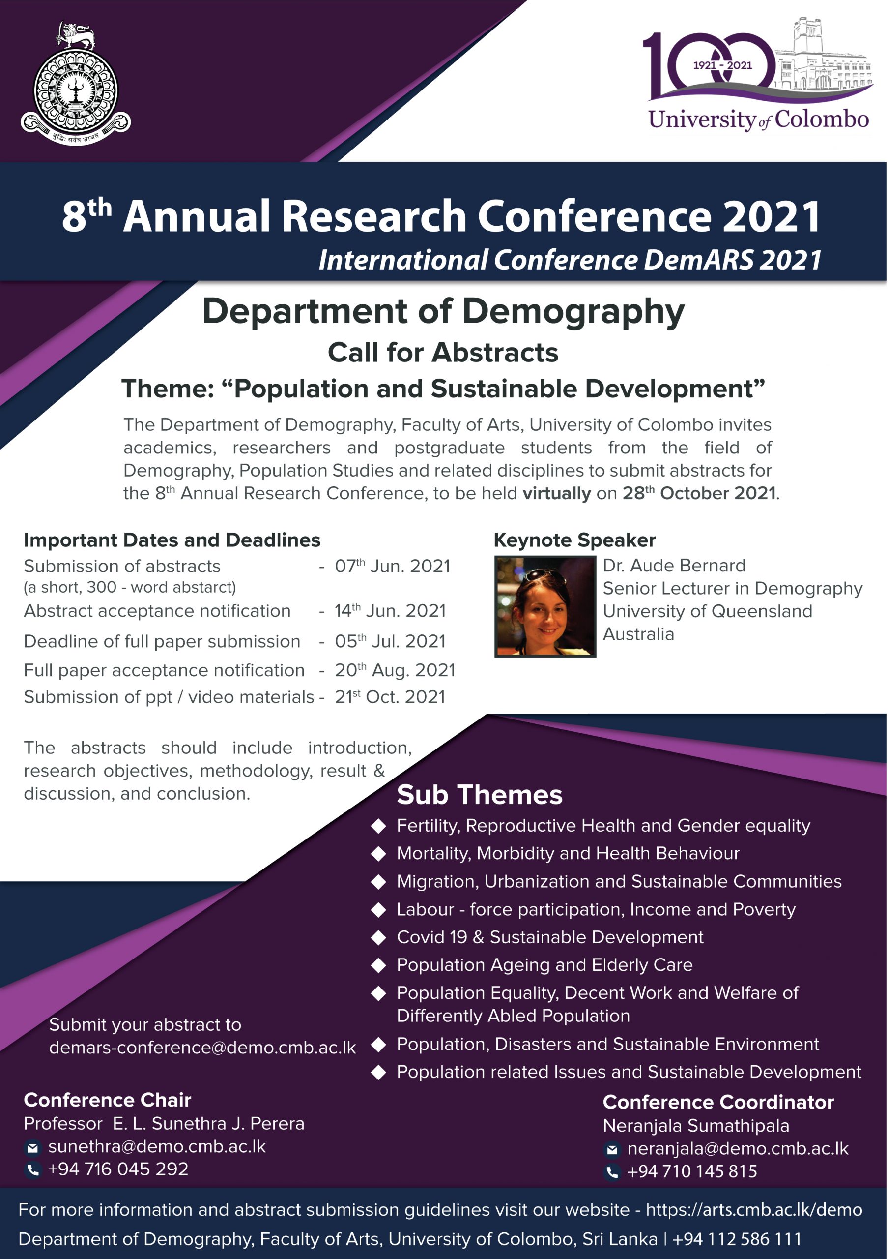 8th Annual Research Conference – (DemARS 2021 ) 8th Annual Research Conference – (DemARS 2021 )