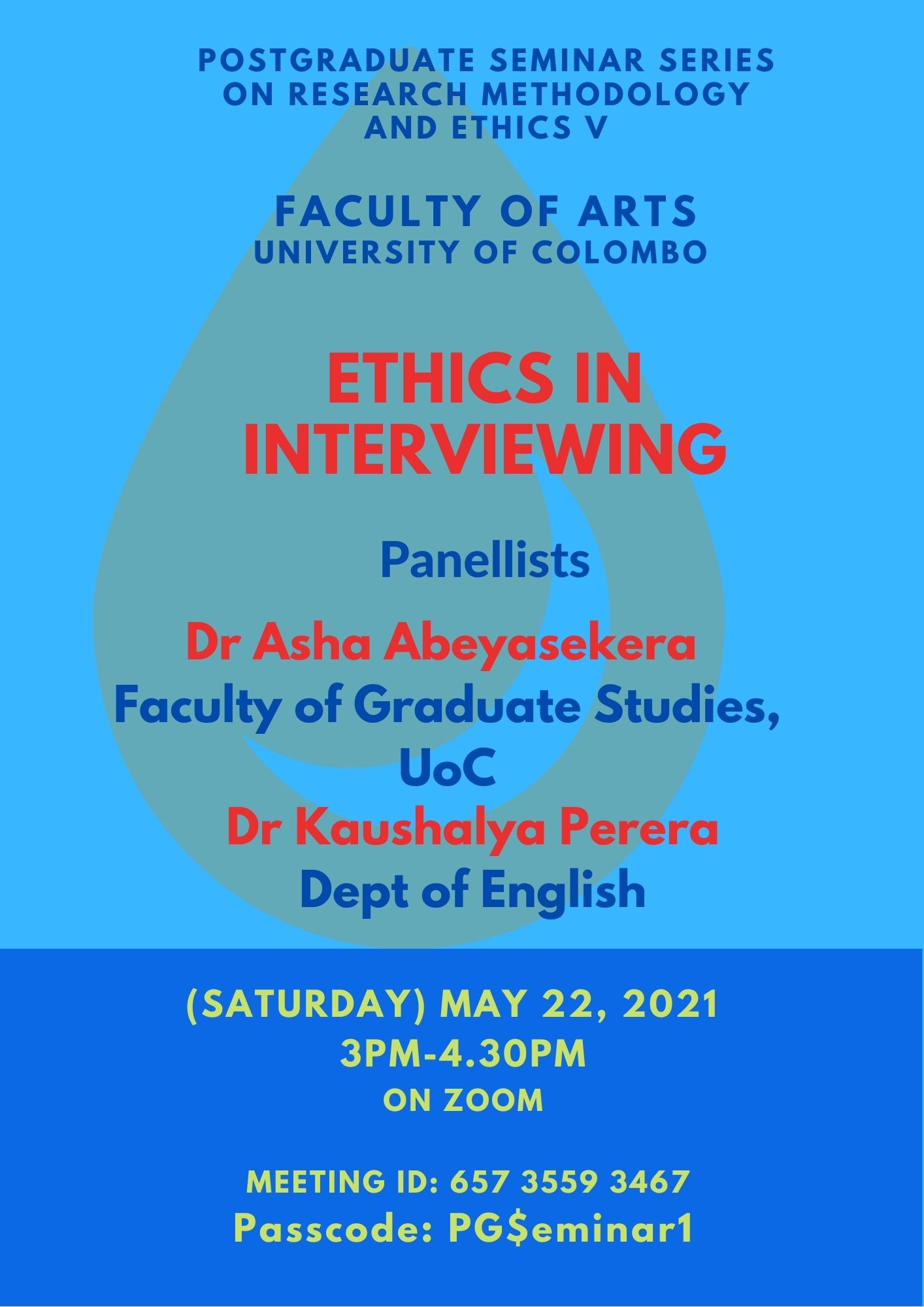 Research Ethics in Surveys – Postgraduate Seminar 5 – 22nd May